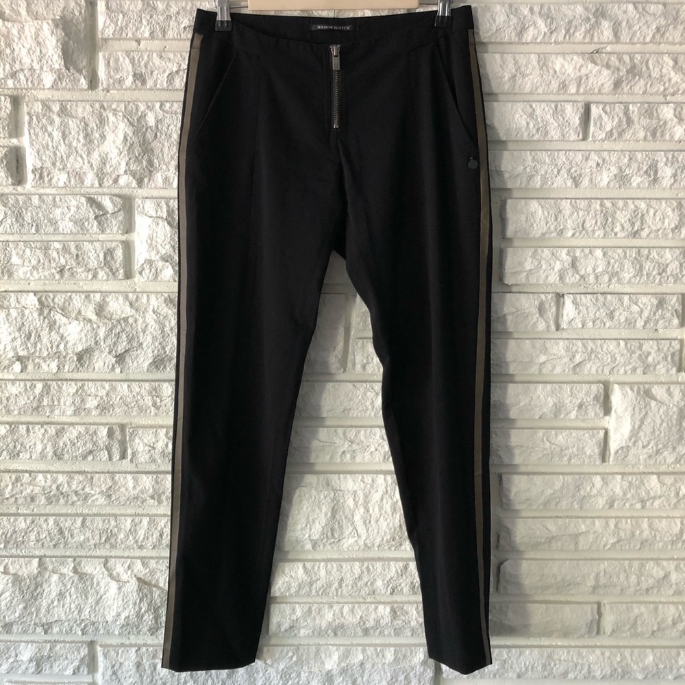 NWOT Scotch& Soda Black Olive Side Stripe Pants